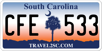 SC license plate CFE533