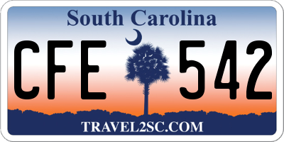 SC license plate CFE542