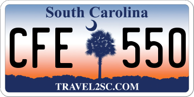 SC license plate CFE550