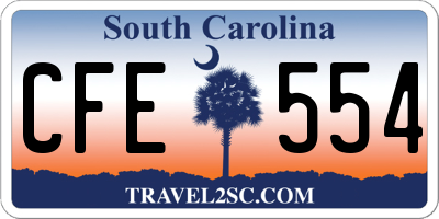 SC license plate CFE554
