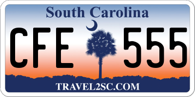 SC license plate CFE555