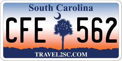 SC license plate CFE562