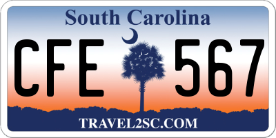 SC license plate CFE567