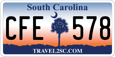 SC license plate CFE578