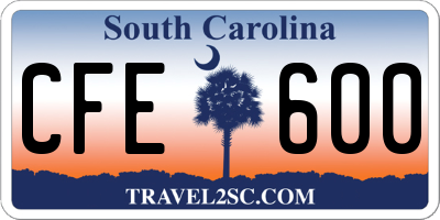 SC license plate CFE600