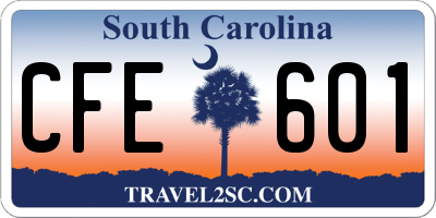 SC license plate CFE601
