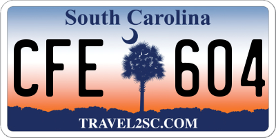SC license plate CFE604