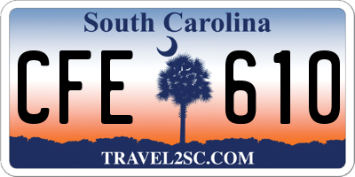 SC license plate CFE610