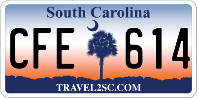 SC license plate CFE614