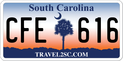 SC license plate CFE616
