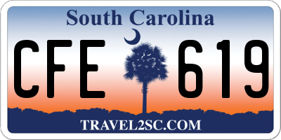 SC license plate CFE619