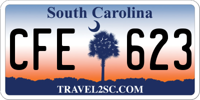 SC license plate CFE623