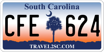 SC license plate CFE624