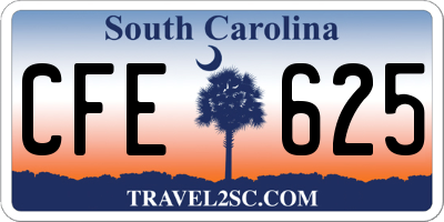 SC license plate CFE625