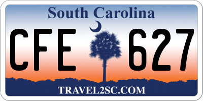 SC license plate CFE627