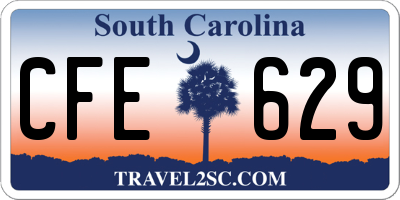 SC license plate CFE629