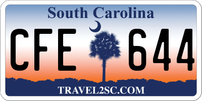 SC license plate CFE644