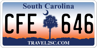 SC license plate CFE646