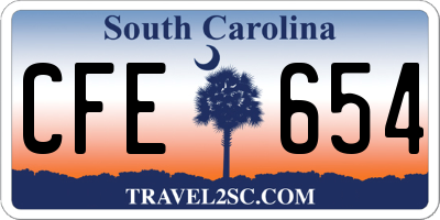 SC license plate CFE654