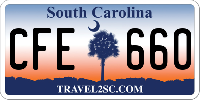 SC license plate CFE660