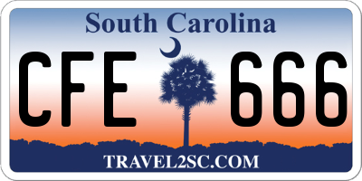 SC license plate CFE666