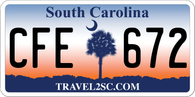 SC license plate CFE672