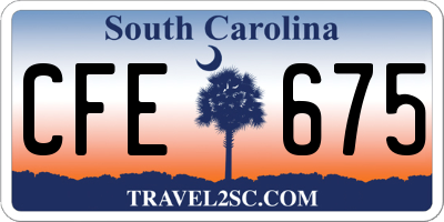 SC license plate CFE675