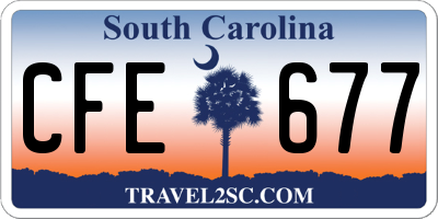 SC license plate CFE677