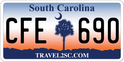 SC license plate CFE690