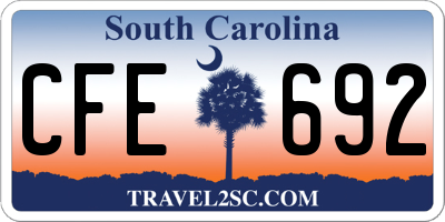 SC license plate CFE692