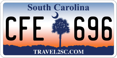 SC license plate CFE696