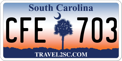 SC license plate CFE703