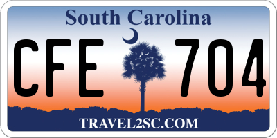 SC license plate CFE704