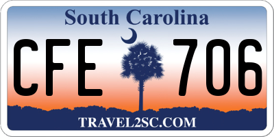 SC license plate CFE706