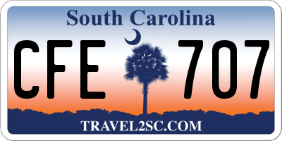 SC license plate CFE707