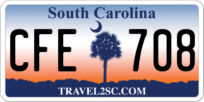 SC license plate CFE708