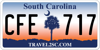 SC license plate CFE717