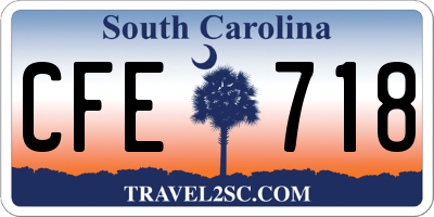 SC license plate CFE718