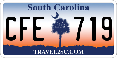 SC license plate CFE719