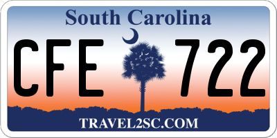SC license plate CFE722