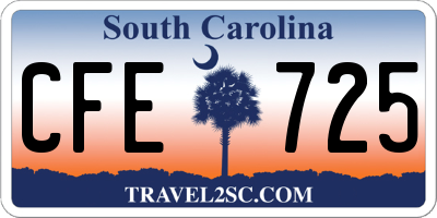 SC license plate CFE725