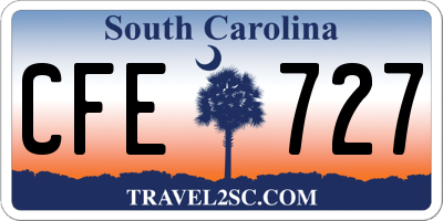 SC license plate CFE727
