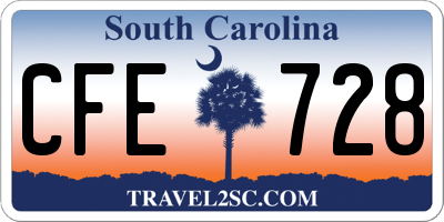SC license plate CFE728