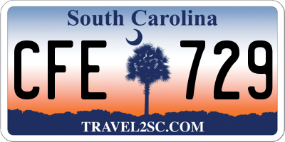 SC license plate CFE729