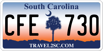 SC license plate CFE730