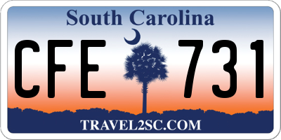 SC license plate CFE731