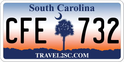 SC license plate CFE732