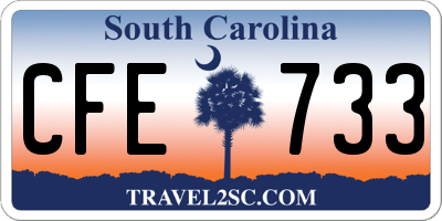 SC license plate CFE733