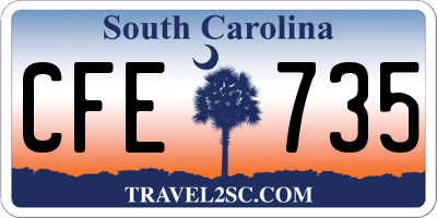SC license plate CFE735