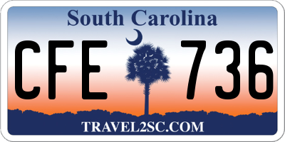 SC license plate CFE736